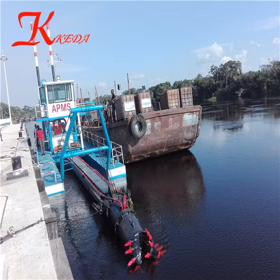 Equipamento de mineração personalizado de 14 polegadas, máquina de dragagem de areia hidráulica, draga de lama, cortador de barco, draga de sucção para venda