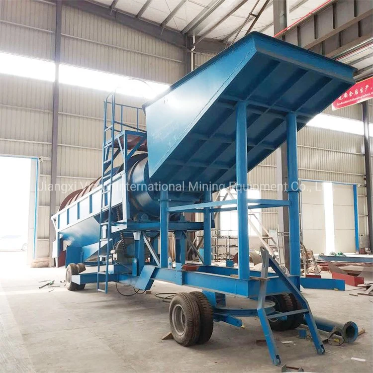 100tph Placer Alluvial Gold Mineral Portable Mobile Trommel Processing Mining Washing Plant