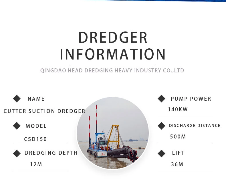 CSD150 6 Inch Sand Dredging Machine Hyadraulic Gold Dredge Cutter Suction Dredger Ship