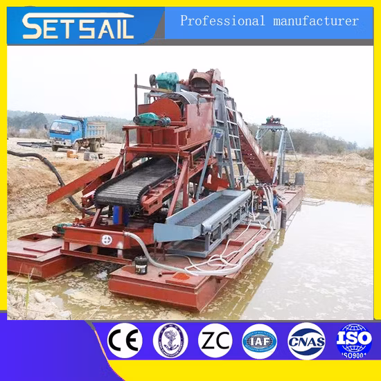 Draga de Corrente de Caçamba Draga de Mineração de Ouro e Diamante Draga de Areia