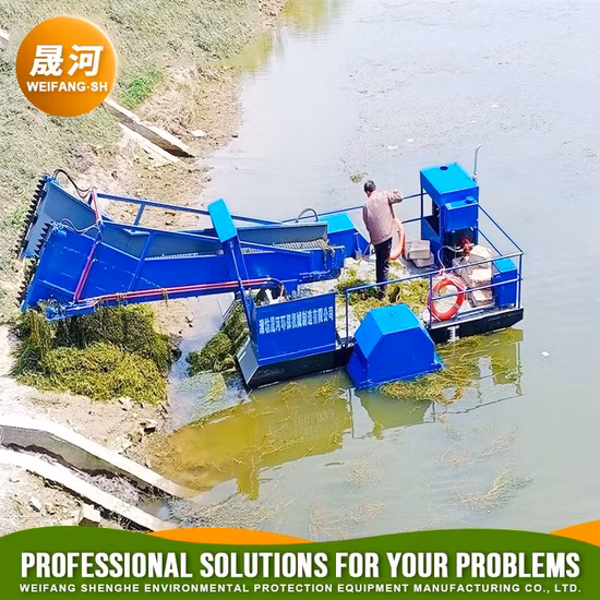 Barco de limpeza de lixo flutuante de superfície de água hidráulica para proteger o meio ambiente