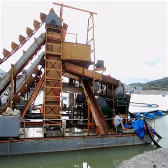 Draga de ouro de corrente de caçamba personalizada com maquinário Jigger